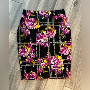 LIKE NEW Thalia Sofi Victorian Print Midi Skirt size L no signs of wear or flaws